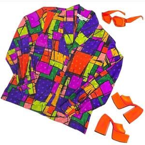 Vintage colorful button up